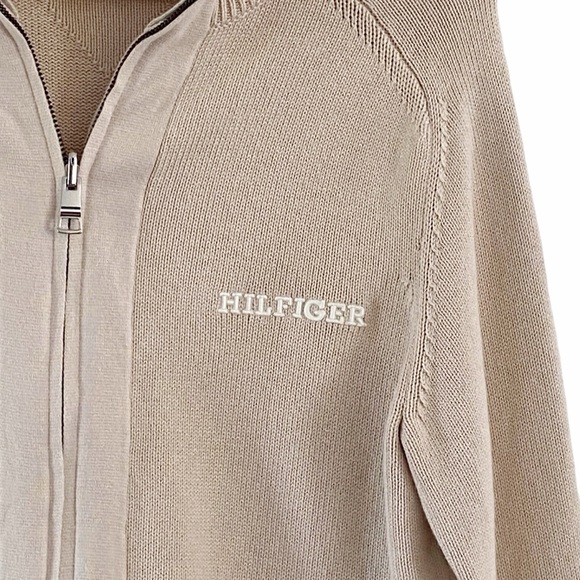 Tommy Hilfiger Cardigan Sweater Full Zip Beige Cream Off White Size Men's Small - Picture 4 of 12